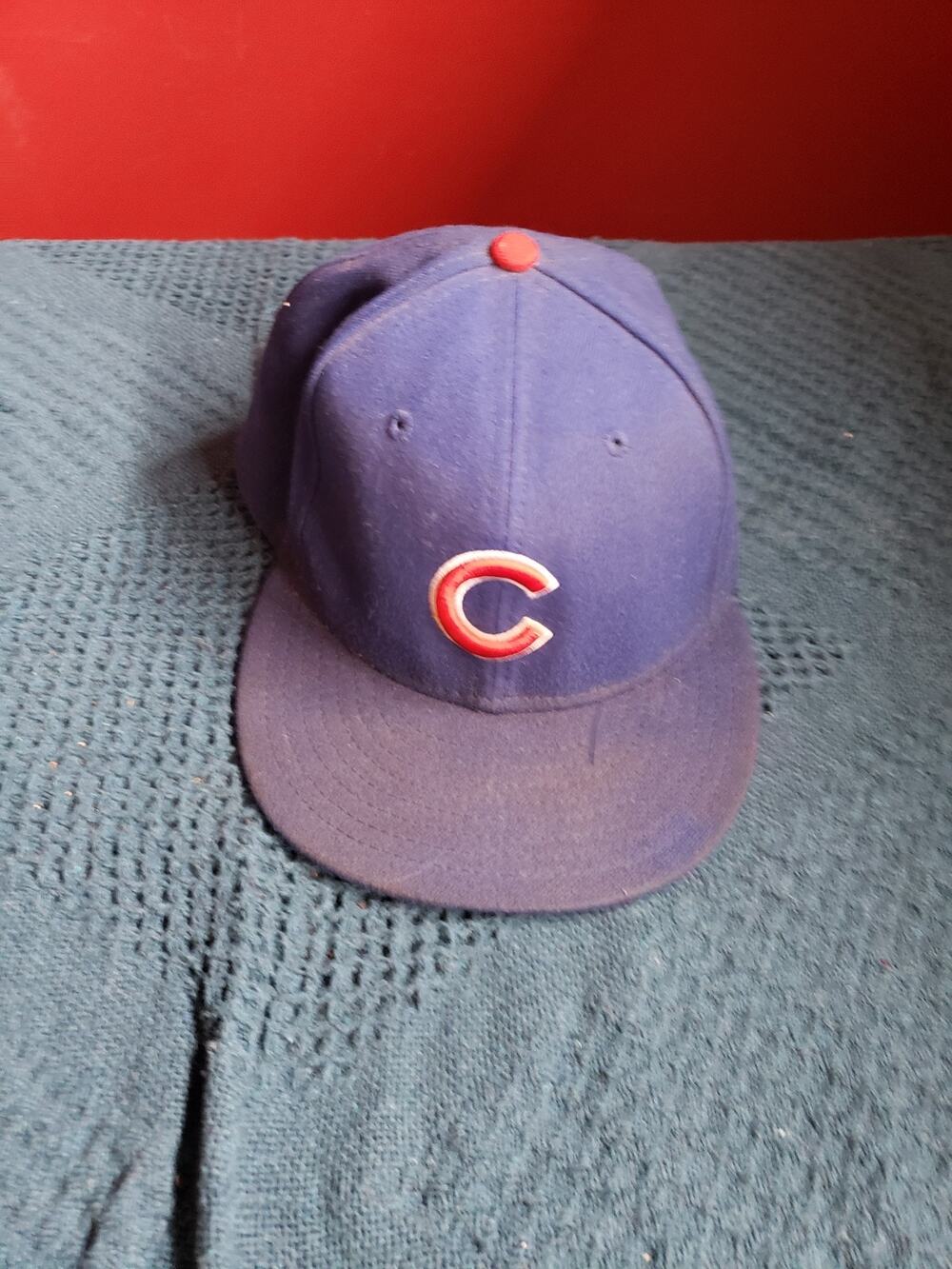 Chicago Cubs Hat Cap Size 7 1/4 Mens Blue New Era Fitted Logo Baseball MLB